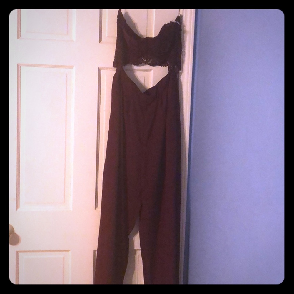 Burgundy jumpsuit